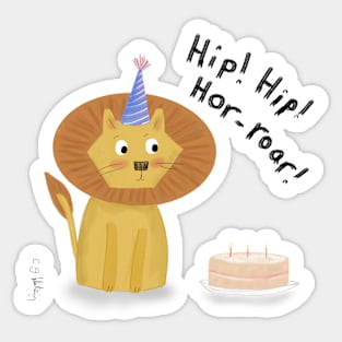 Mr lions pun fun birthday Sticker